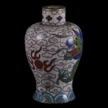 Vase balustre en �maux cloisonn�s